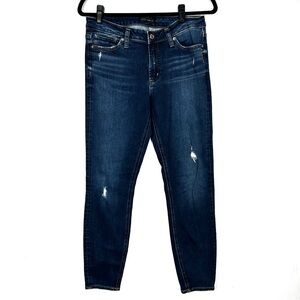 Silver Jeans Blue Distressed Skinny Denim P29
